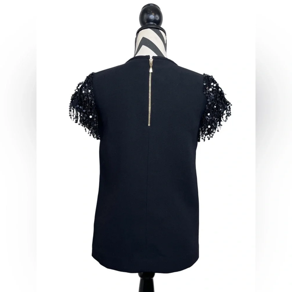 Kate Spade Sequin Sleeves Cocktail Party Sz 0 Evening Blouse